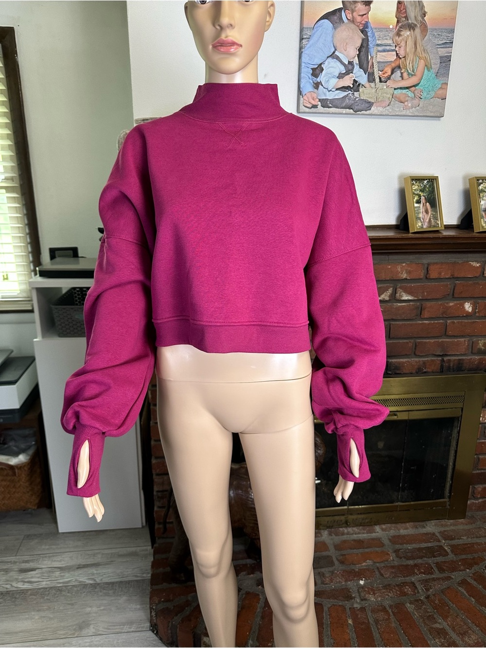 Blogilates Marshmallow Mockneck Sweatshirt - Fuchsia
